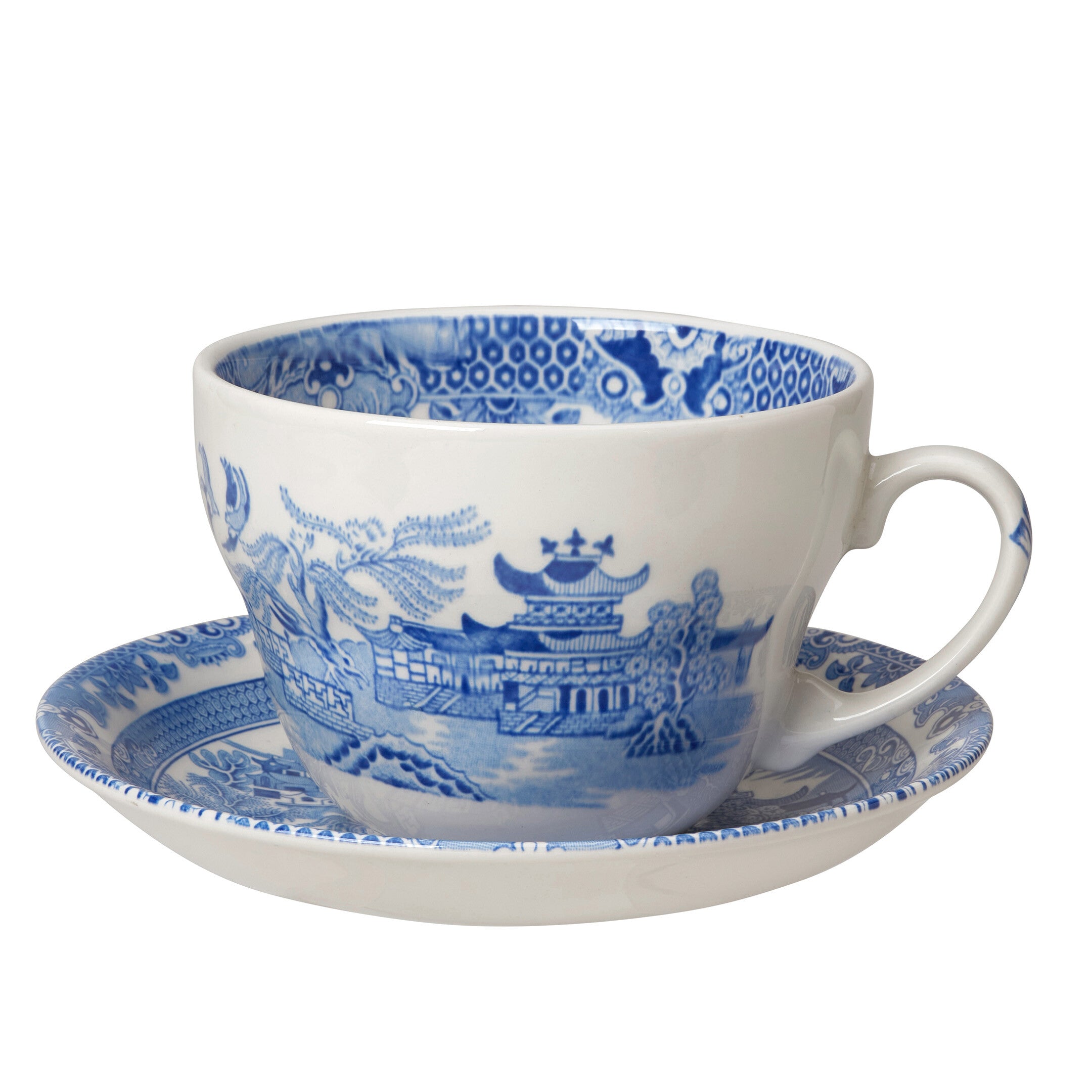 Blue Willow Breakfast Cup Saucer Burleigh Pottery