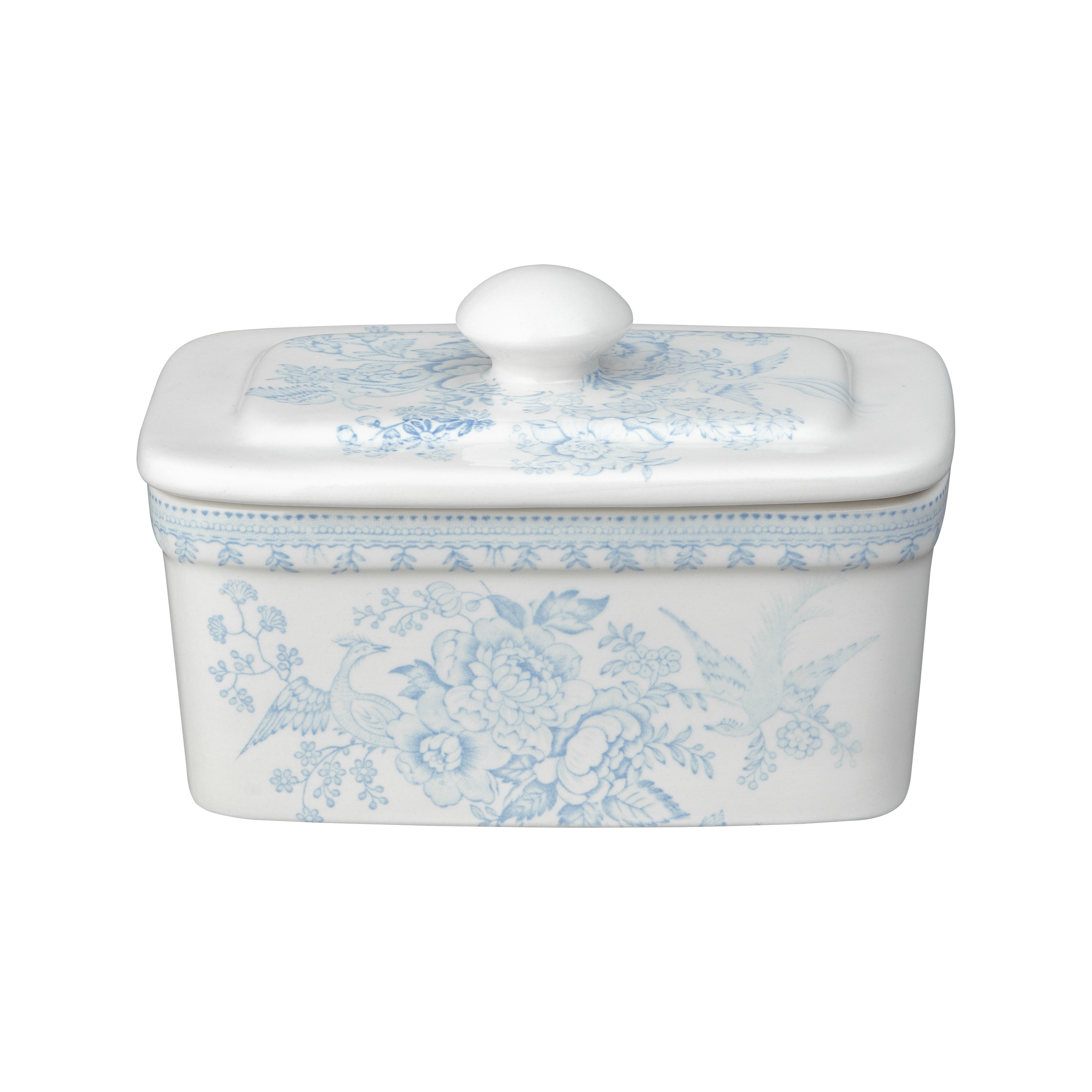 Blue and white outlet butter dish