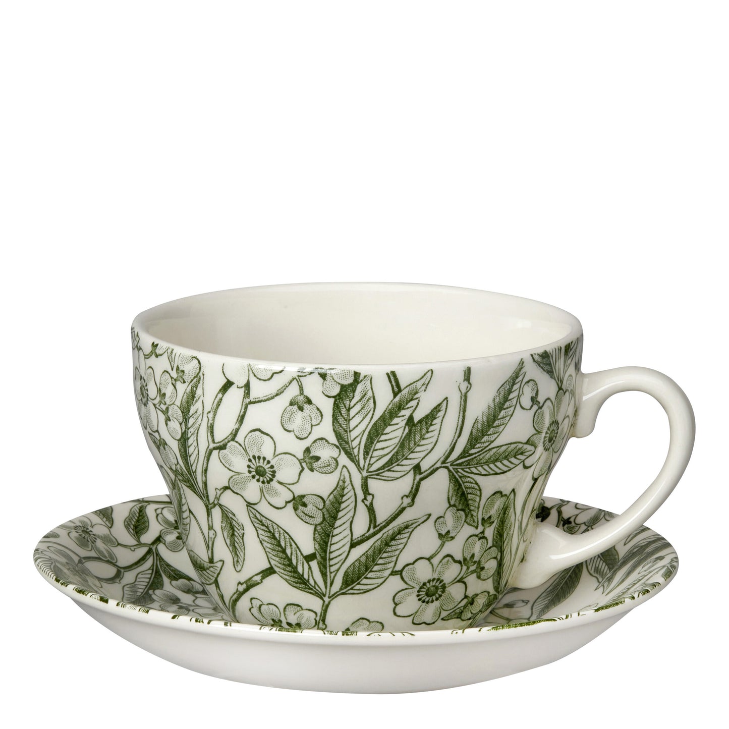 Green Prunus Breakfast Cup & Saucer