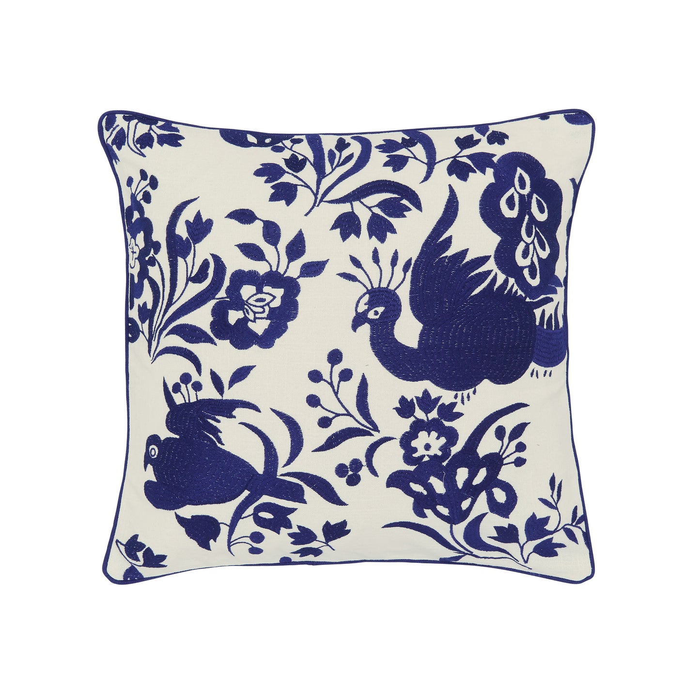 Bedeck x Burleigh Square Cushion 50cm x 50cm, Blue Calico