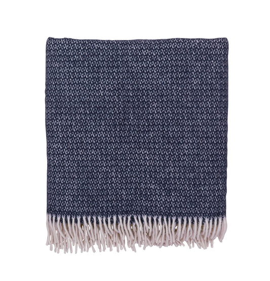 Bedeck x Burleigh Wool Throw 130cm x 170cm, Blue