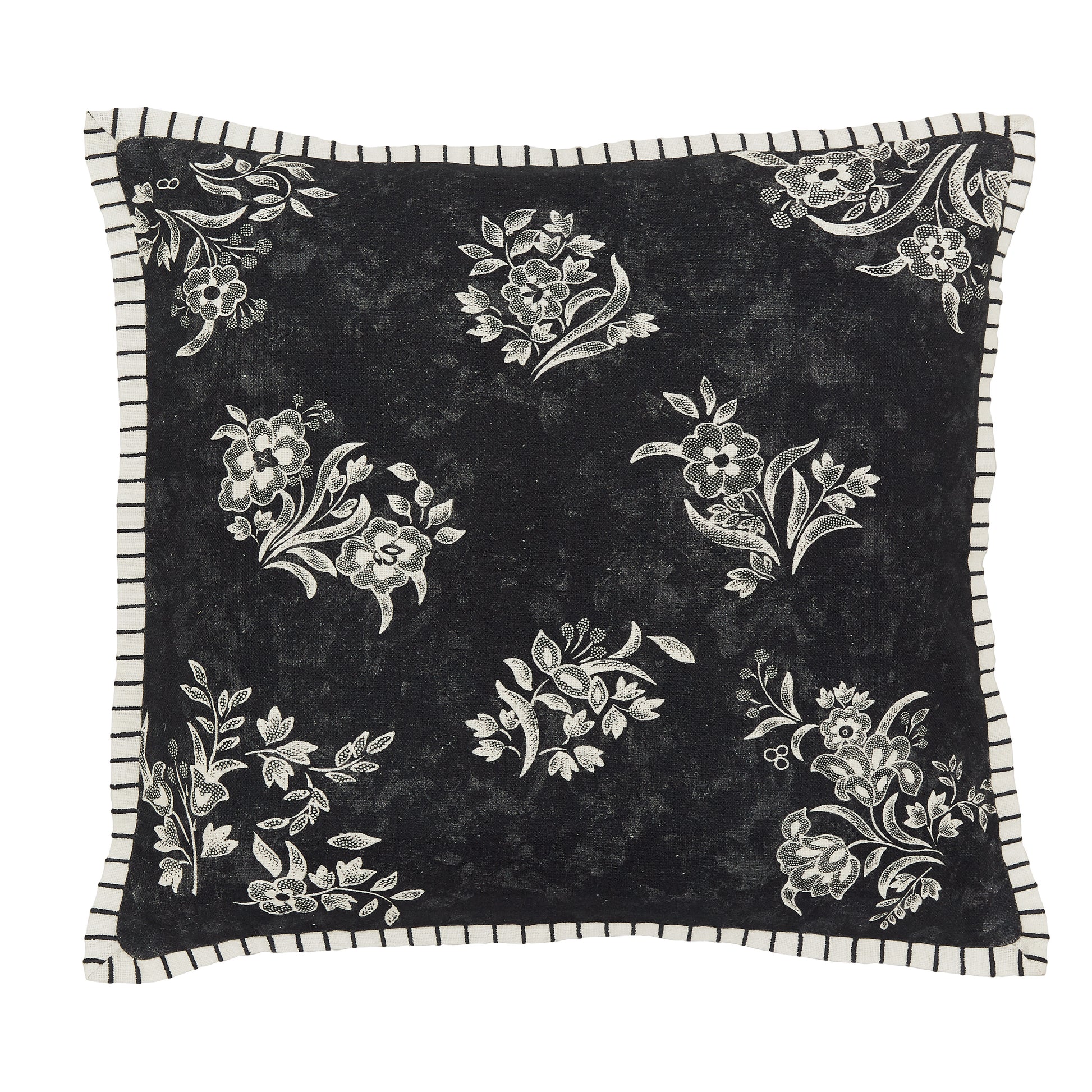 Bedeck x Burleigh Square Cushion 50cm x 50cm, Charcoal White Regal Peacock