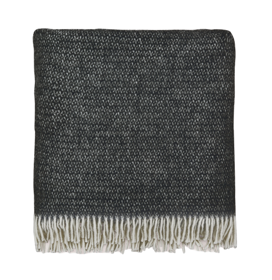 Bedeck x Burleigh Wool Throw 130cm x 170cm, Charcoal