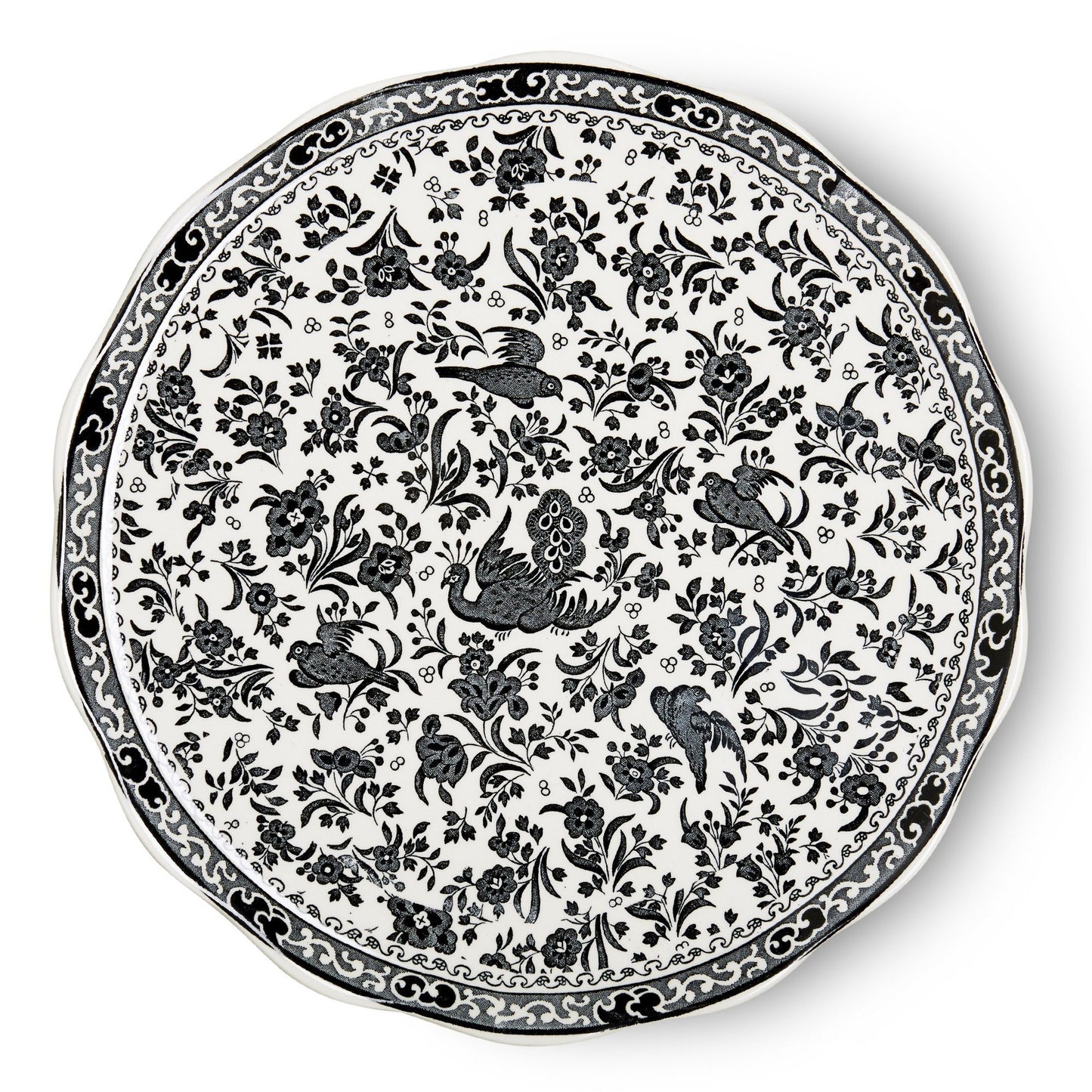 Cake Plate - Black Regal Peacock Cake Plate 28cm/11"